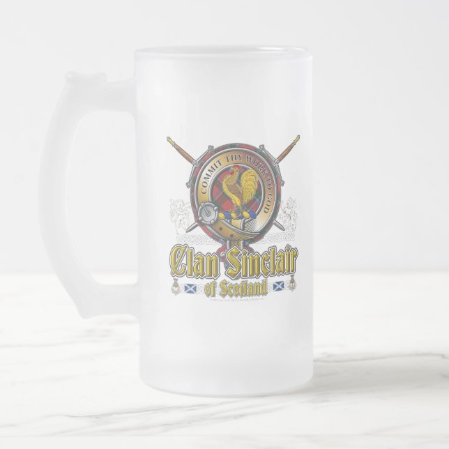 Taza De Cristal Esmerilado Sinclair Clan Badge (Izquierda)