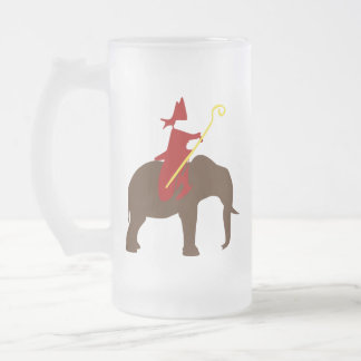 Taza De Cristal Esmerilado Sinterklaas op een olifant