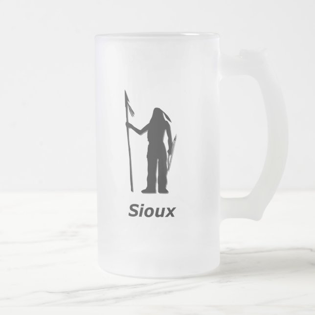 Taza De Cristal Esmerilado Sioux indio (Derecha)