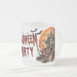Taza De Cristal Esmerilado 🎃 Sip en espeluznante tazón de vidrio escarchado