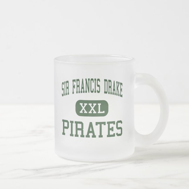 Taza De Cristal Esmerilado Sir Francis Drake - piratas - alto - San Anselmo (Derecha)