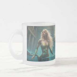 Taza De Cristal Esmerilado Sirena