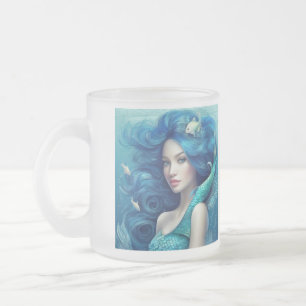 Taza De Cristal Esmerilado Sirena