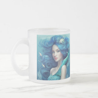 Taza De Cristal Esmerilado Sirena