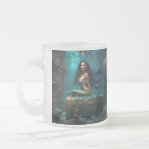 Taza De Cristal Esmerilado Sirena