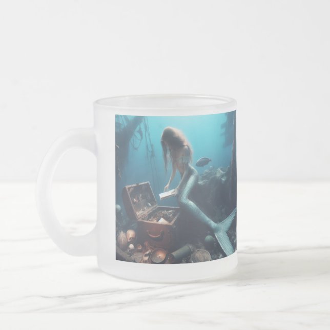 Taza De Cristal Esmerilado Sirena (Izquierda)