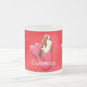 Taza De Cristal Esmerilado sirena de cola roja