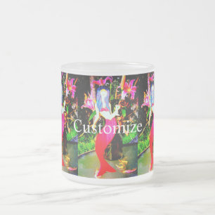 Taza De Cristal Esmerilado sirena de la isla de coney pelirroja