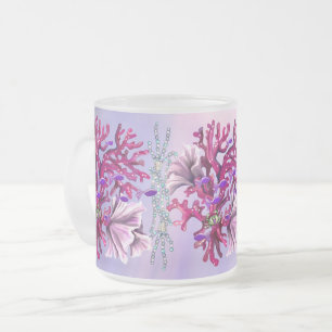 Taza De Cristal Esmerilado Sirena del océano púrpura