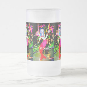 Taza De Cristal Esmerilado sirena mermaid