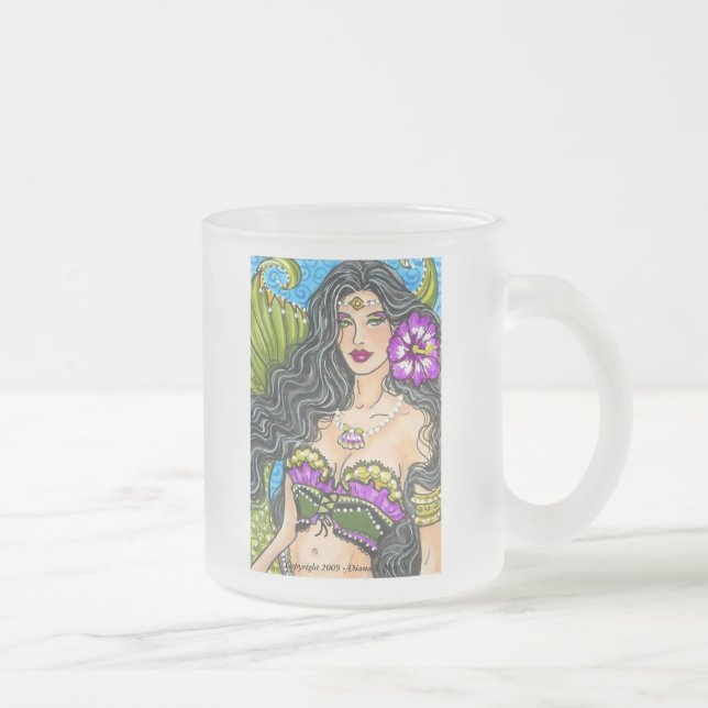 Taza De Cristal Esmerilado Sirena verdemar (Derecha)