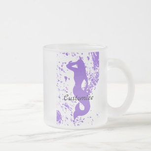 Taza De Cristal Esmerilado sirenas de observación de lavanda