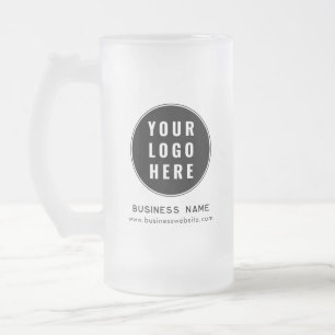 Taza De Cristal Esmerilado Sitio web de logotipo empresarial simple personali