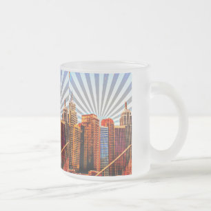 Taza De Cristal Esmerilado Skyline Pop Art Sunrise