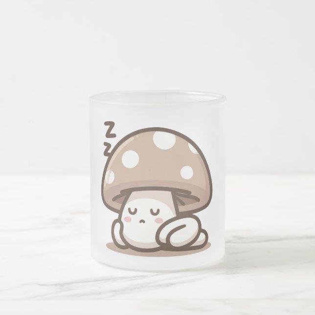 Taza De Cristal Esmerilado Sleepy Mushroom Mug (Centro)