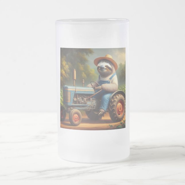 Taza De Cristal Esmerilado Sloth Farmer (Centro)