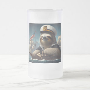 Taza De Cristal Esmerilado Sloth Sailor