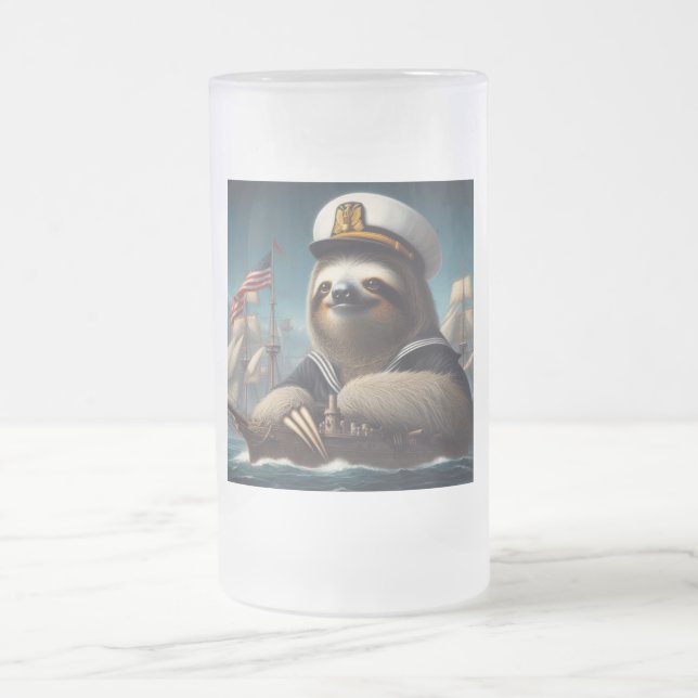 Taza De Cristal Esmerilado Sloth Sailor (Centro)