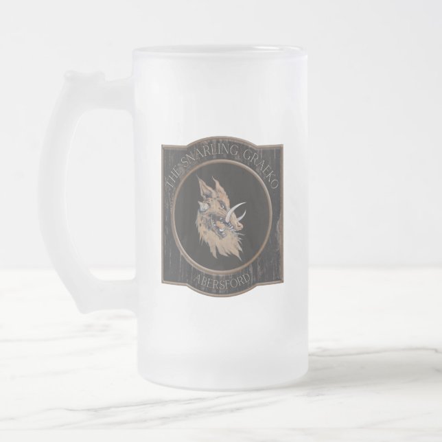 Taza De Cristal Esmerilado Snarling Graeko Frost Beer Mug (Izquierda)