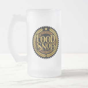 Taza De Cristal Esmerilado Snob de comida - amante de la comida divertida