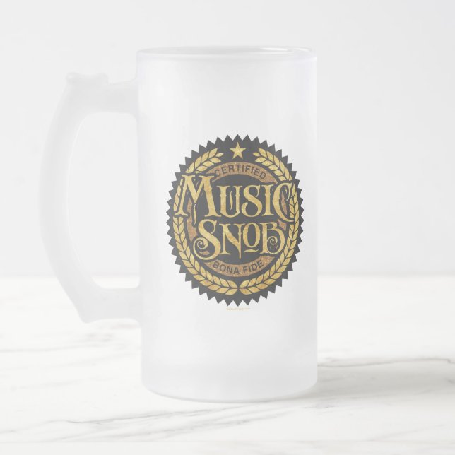 Taza De Cristal Esmerilado Snob de música - amante de la música divertida (Izquierda)