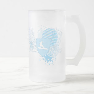 Taza De Cristal Esmerilado snowboard de alta fidelidad