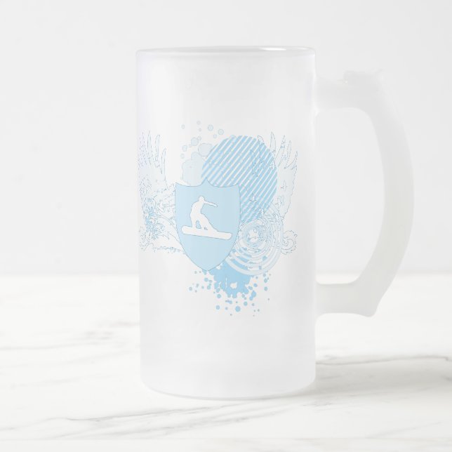 Taza De Cristal Esmerilado snowboard de alta fidelidad (Derecha)