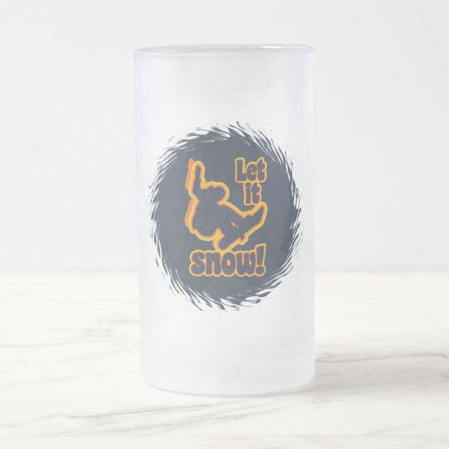 Taza De Cristal Esmerilado Snowboard mug - elegir estilo y color (Centro)