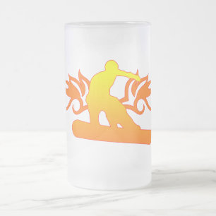 Taza De Cristal Esmerilado snowboard tribal