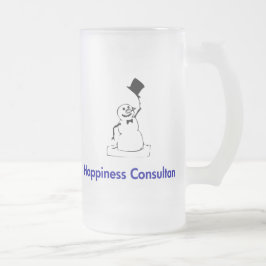 Taza De Cristal Esmerilado Snowman Happiness Consultor