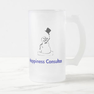 Taza De Cristal Esmerilado Snowman Happiness Consultor