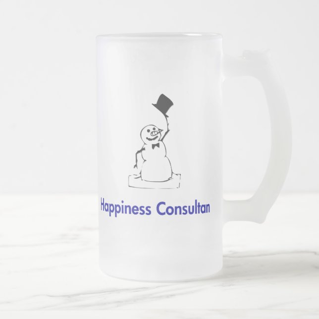 Taza De Cristal Esmerilado Snowman Happiness Consultor (Derecha)