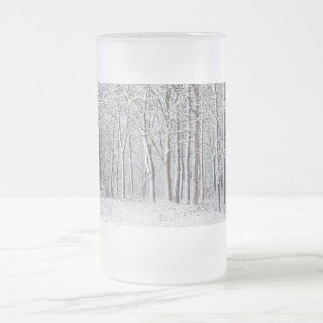 Taza De Cristal Esmerilado Snowy Woods Frost Glass Mug (Centro)
