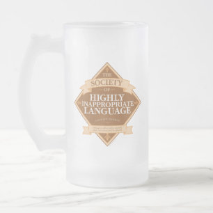 Taza De Cristal Esmerilado Sociedad de Lenguaje Altamente Inapropiado