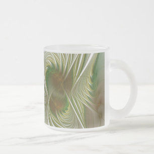 Taza De Cristal Esmerilado Soft and tenderness fractal fantasy flowers 