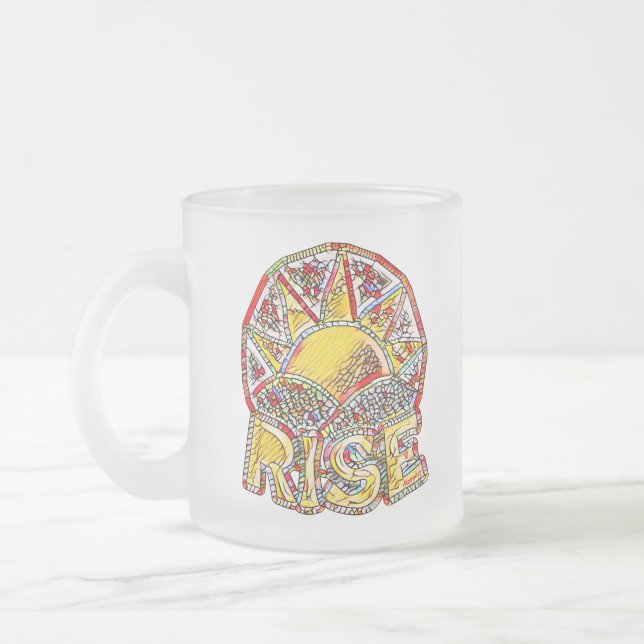 Taza De Cristal Esmerilado Sol de vidrio templado levanta ~ mensaje de aument (Izquierda)