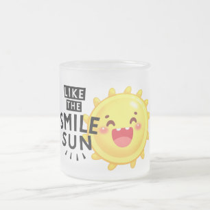 Taza De Cristal Esmerilado Sol sonriente