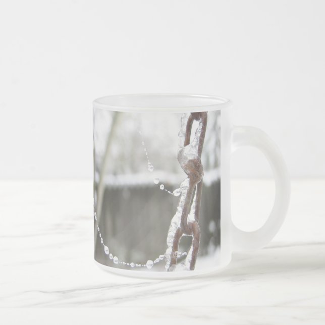 Taza De Cristal Esmerilado Solas cadena y perlas (Derecha)