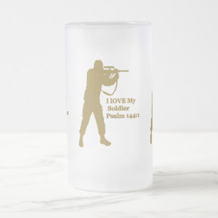 Taza De Cristal Esmerilado Soldado de oro