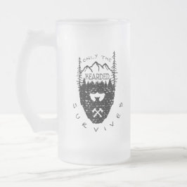 Taza De Cristal Esmerilado Solo El Barbudo Sobrevive