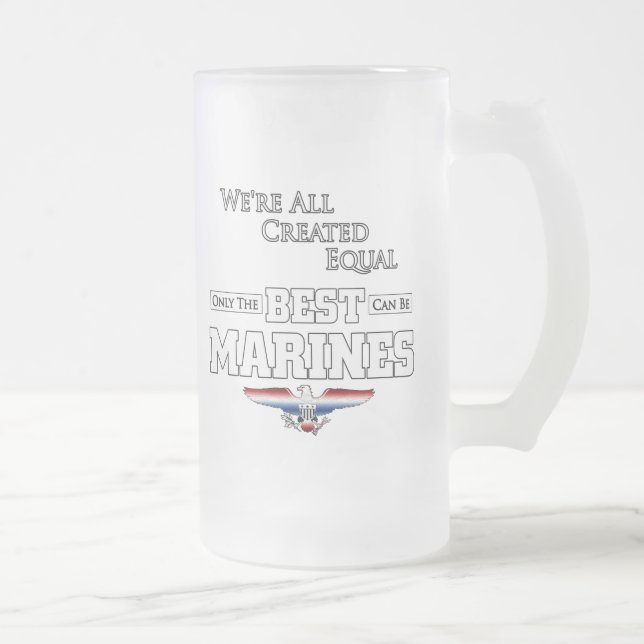 Taza De Cristal Esmerilado Sólo Los Mejores Son Los Marines (Derecha)