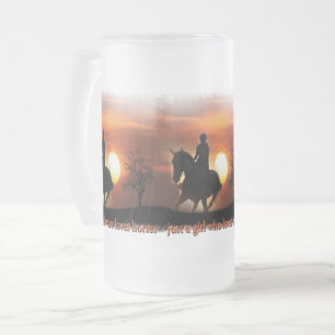 Taza De Cristal Esmerilado solo un chica que ama los caballos