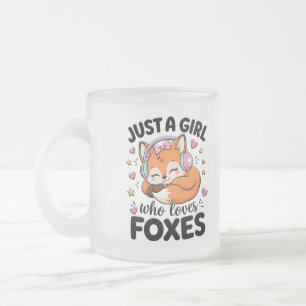Taza De Cristal Esmerilado Sólo Una Chica Que Ama A Los Zorros Cita Rosa Ador