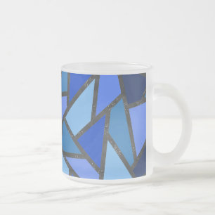 Taza De Cristal Esmerilado Sombras de vidrio manchado azul