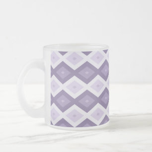 Taza De Cristal Esmerilado Sombras del patrón de diamantes de lavanda