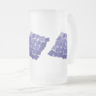 Taza De Cristal Esmerilado Sombrillas violetas dispersas