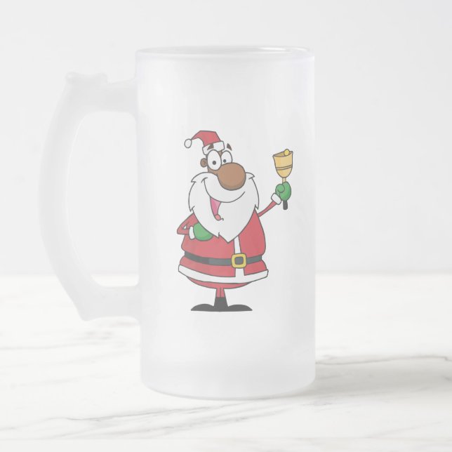 Taza De Cristal Esmerilado Sonido de Bell Papá Noel negro (Izquierda)