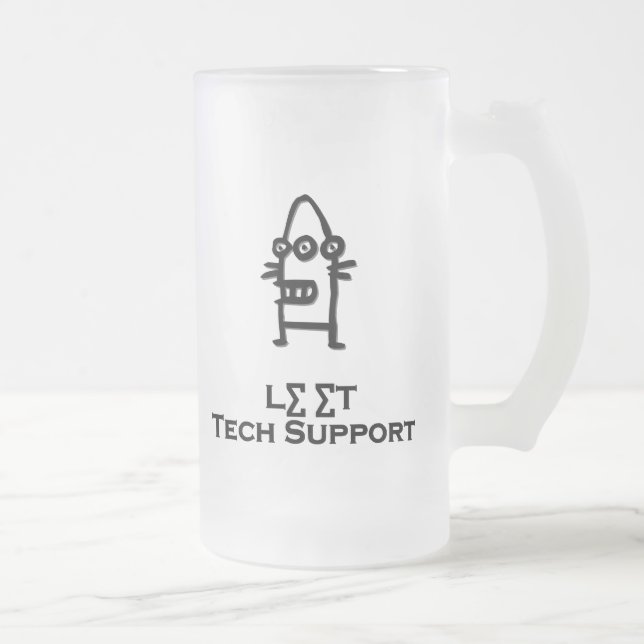 Taza De Cristal Esmerilado Soporte técnico de tres bots oculares (Derecha)