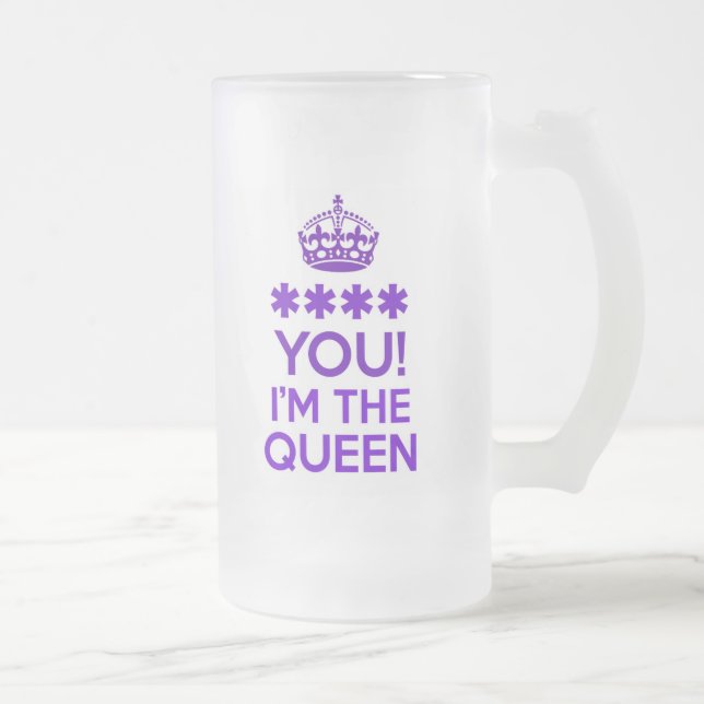 Taza De Cristal Esmerilado Soy LA REINA (Derecha)
