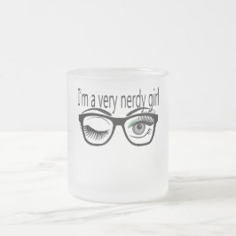 Taza De Cristal Esmerilado Soy un Chica muy nervioso con sombra de ojos verde